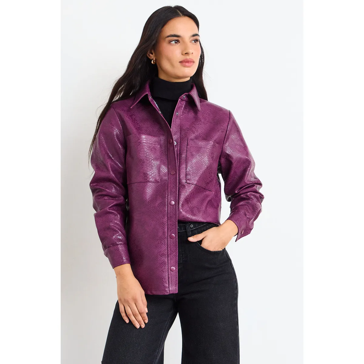 IO - Blusa Lisa Mujer Morada Io