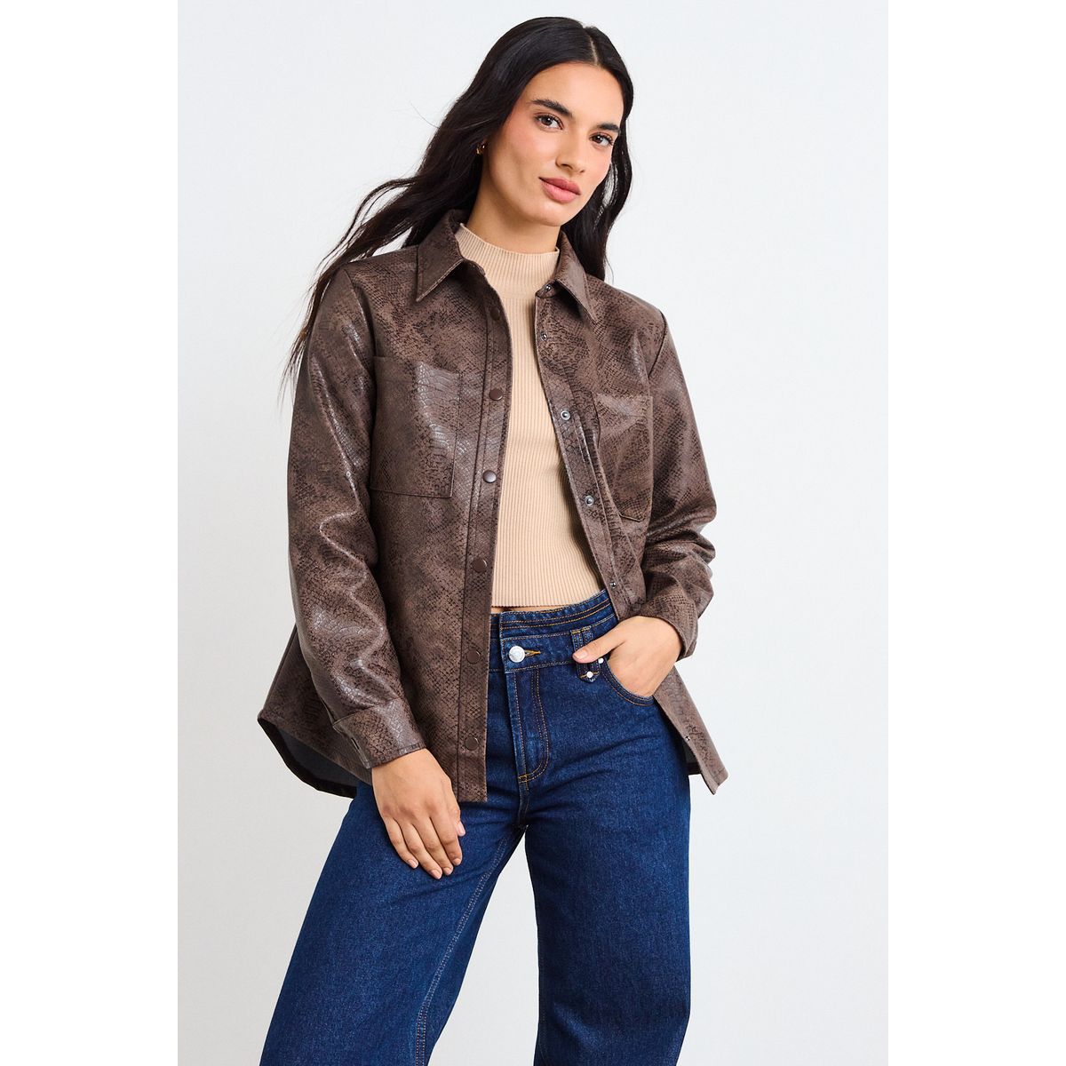 IO - Blusa Lisa Mujer Café Io