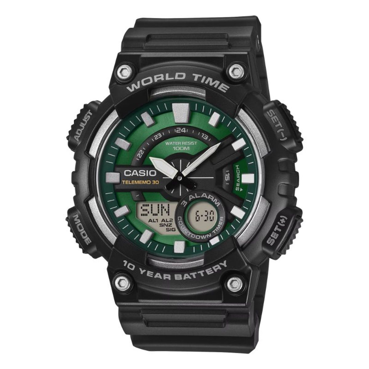 CASIO - Combinación Analógica-Digital Negro AEQ-110W-3A2V