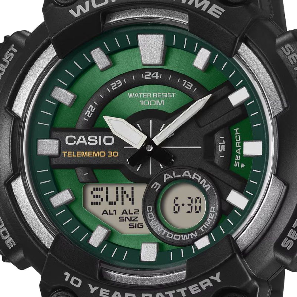 CASIO - Combinación Analógica-Digital Negro AEQ-110W-3A2V