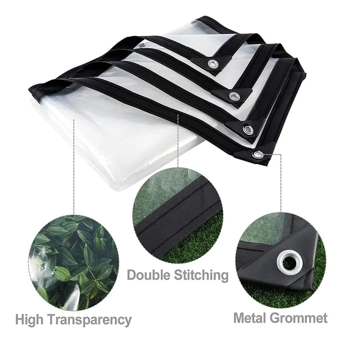 GENERICO - 3×4m Lonas Transparentes Resistentes Impermeables+10m Cuerda BELUG