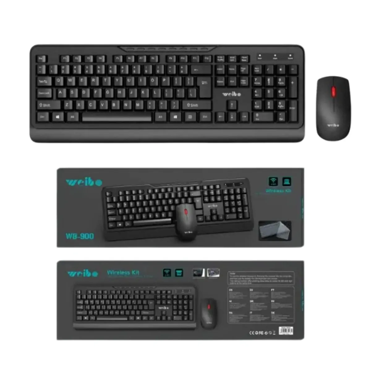 WEIBO - Teclado y Mouse Inalámbrico Weibo WB-900 2.4G Español Calidad Inalambrico