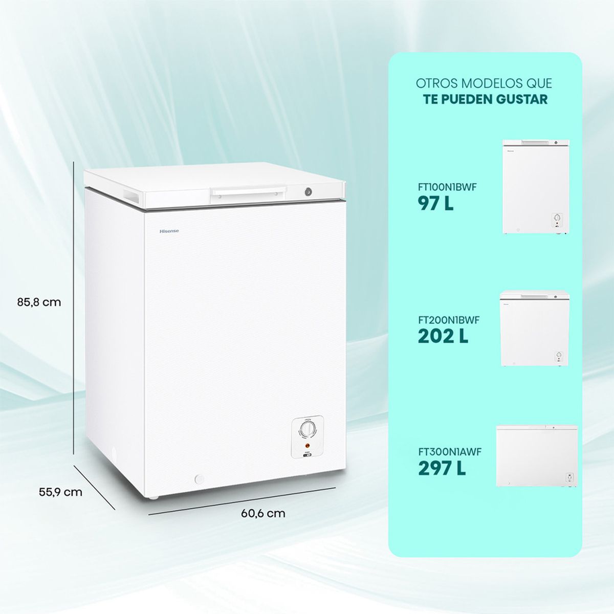 HISENSE - Freezer Horizontal 141 Lts Frío Directo FT145N1BWF