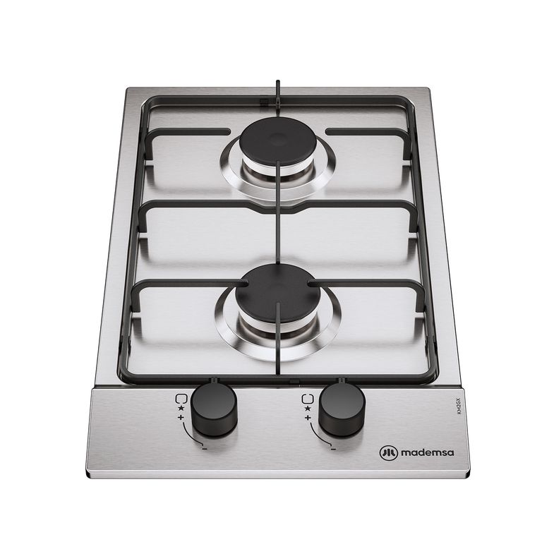 MADEMSA Encimera a Gas 2 Platos Parrilla Pletina KM2GX Inox