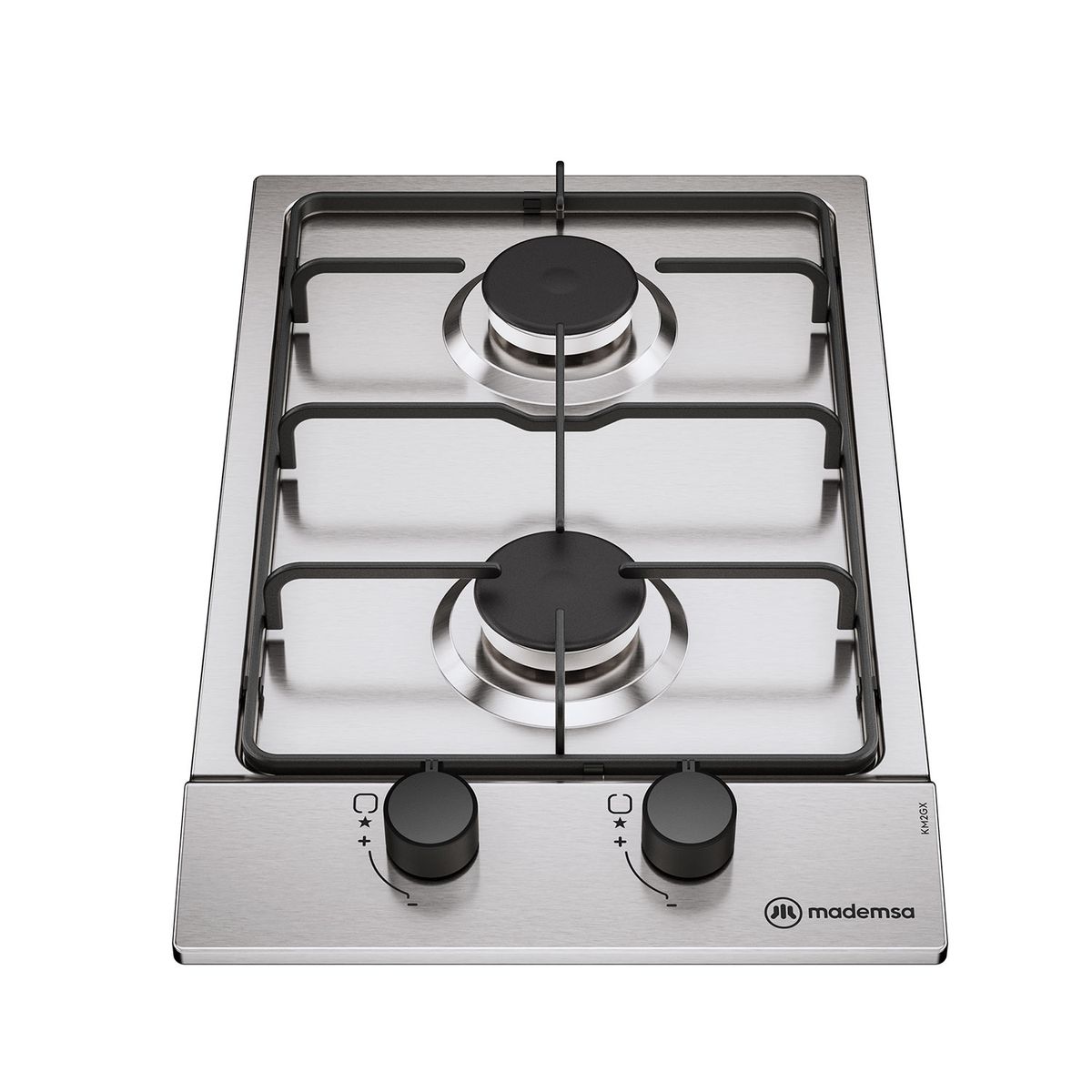 MADEMSA - Encimera a Gas 2 Platos Parrilla Pletina KM2GX Inox