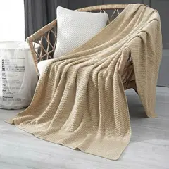 GENERICO - Manta Estilo Nordica Tejida Frazada Decorativa 130x160cm Color Beige