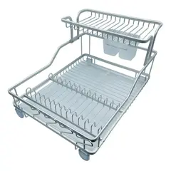 GENERICO - Secador de platos de aluminio 2 niveles