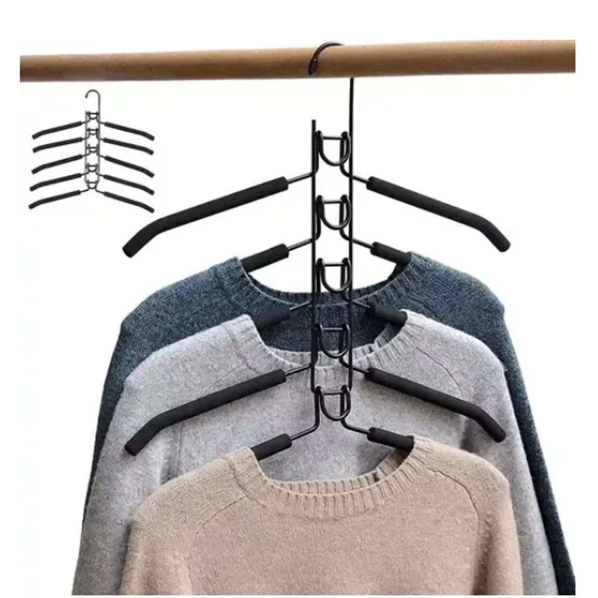 GENERICO - Colgador Vertical Multifuncional Ahorra Espacio De 5 Niveles Organizador De Ropa