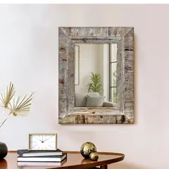 MSA MUEBLES SANTA ANA - Espejo Cebrano Grey 90 x 70 Cm.