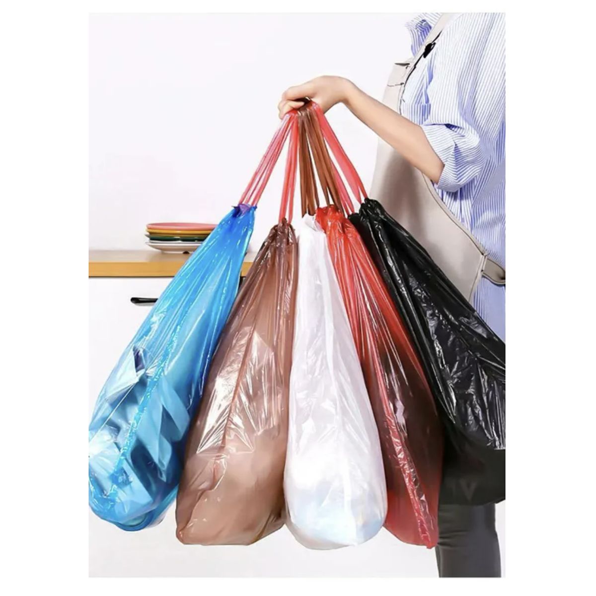 GENERICO - X5 Rollos De Bolsa De Basura Pequeña 45x50  75 Unidades