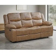 MSA MUEBLES SANTA ANA - Sofá Reclinable 3 Cuerpos Smoke Brown c/Consola