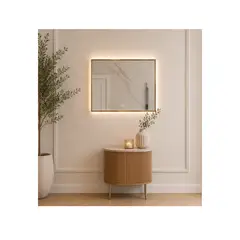 GENERICO - Espejo LED Rectangular Bronce 80x60 cm