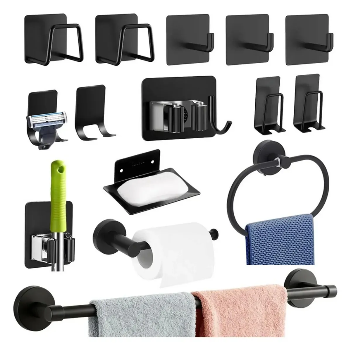 GENERICO - Juego De Accesorios De Baño Toalleros Acero Inoxidable 15pcs