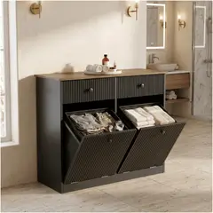 HOMER DESIGN - Gabinete Erika Para Ropa Sucia Baño Y Logia 2 Cestos de Tela