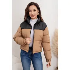 LIKE SHOP - Parka Chaqueta Mujer Puffa Acolchada Gruesa Bi Color Bolsillos 0027