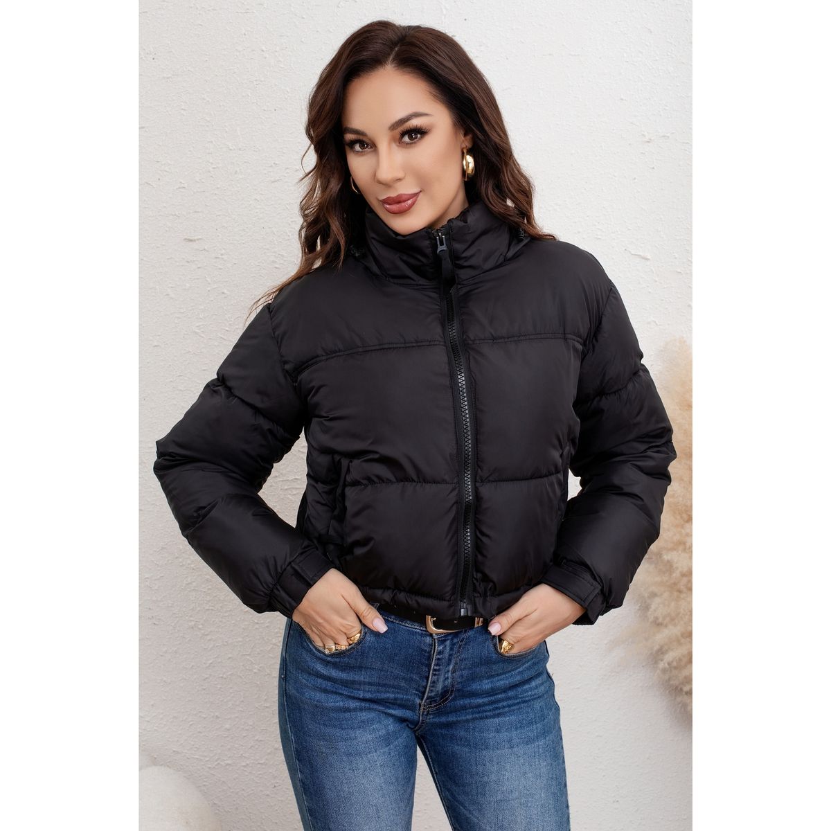 LIKE SHOP - Parka Chaqueta Mujer Puffa Acolchada Gruesa Bi Color Bolsillos 0027