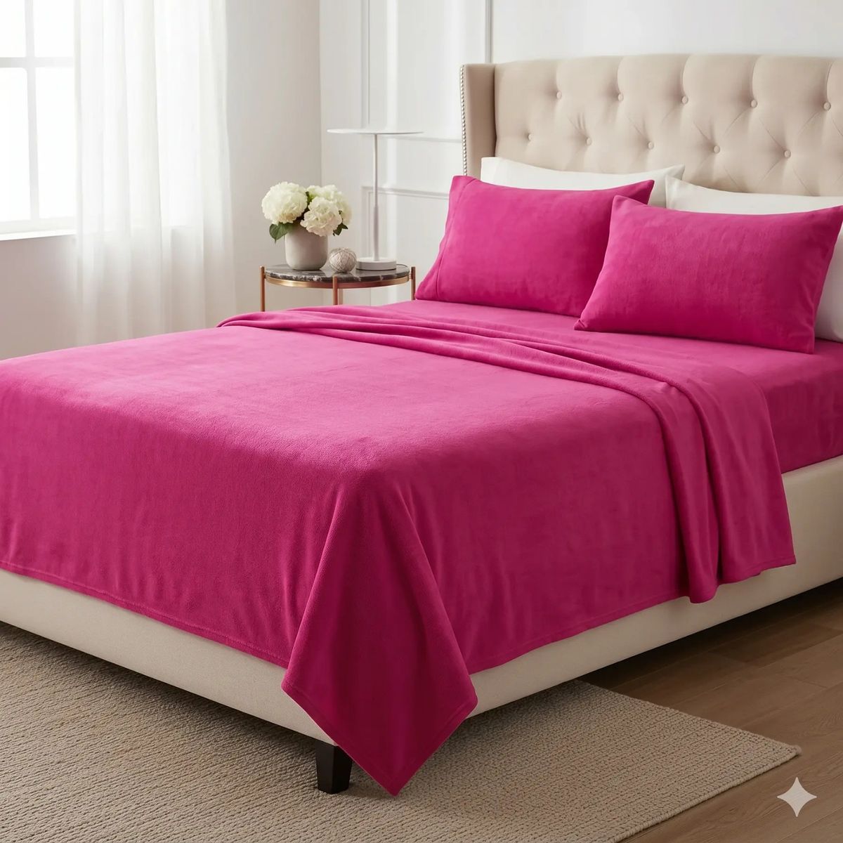 Juego De Sabanas De Polar 2 Plazas 200x230 Cm Colores Variados Con Fundas 2RL Super Suave-ROSADO, marca GENERICO - Foto Principal