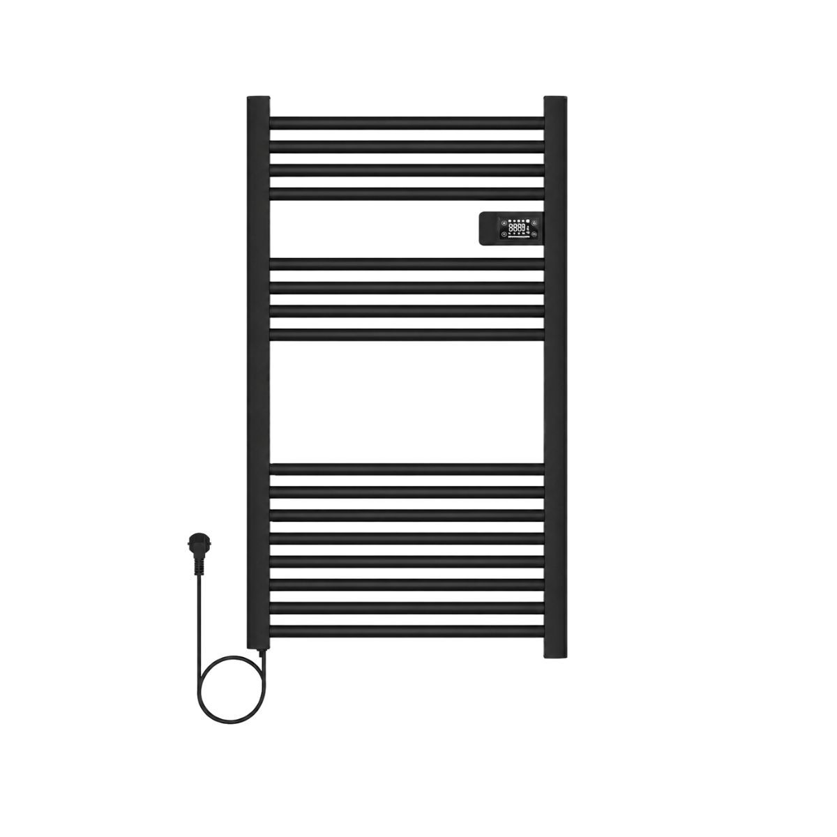 VERKEN - Secador Toallas Vesubio - Calentador Toallero Eléctrico Mural - Negro Cable Izquierdo