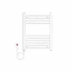 VERKEN - Secador de Toallas Eléctrico para Baño 200W Mural 60x50 cm Blanco Cable Izquierdo
