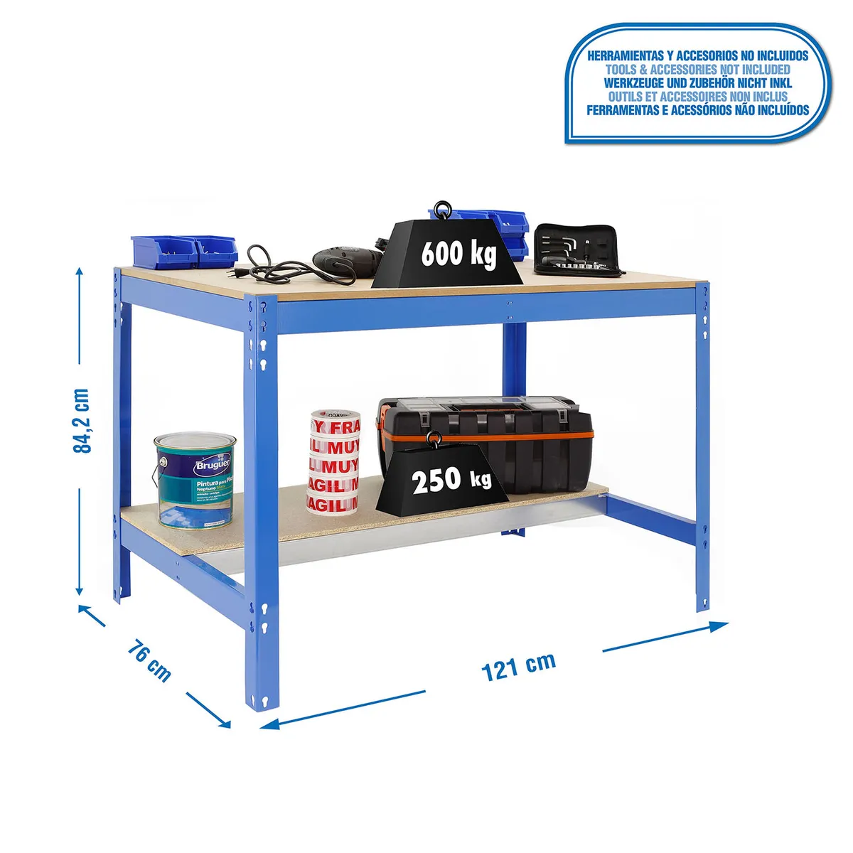 Banco Simonwork BT0 1200x750 AzulMadera, marca SIMONRACK - Foto Principal