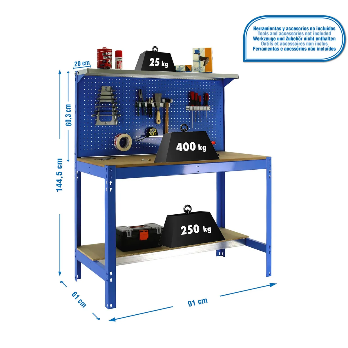 Banco Simonwork BT3 900 Azul/Madera Simonrack, marca SIMONRACK - Foto 2
