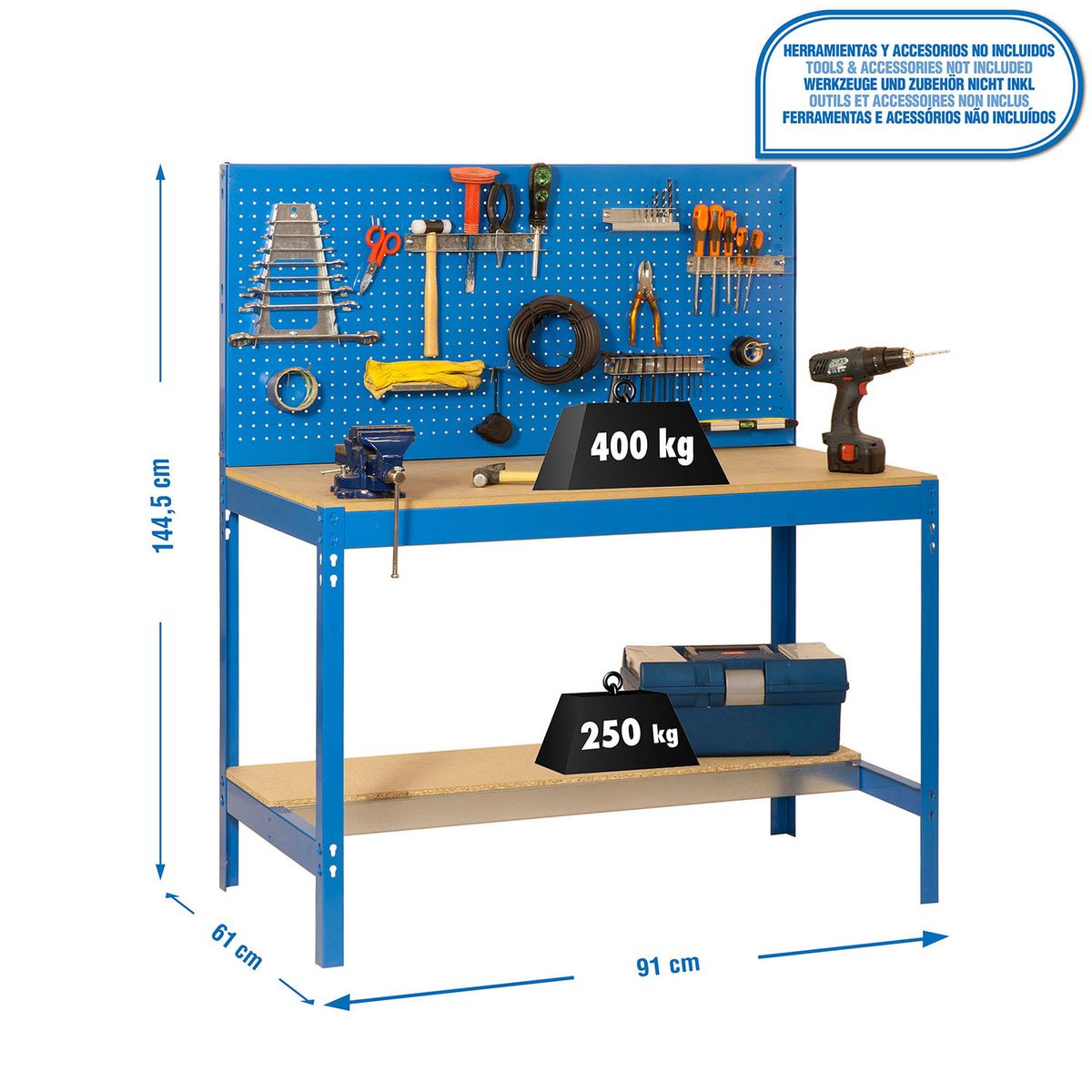 Banco Simonwork BT2 900 Azul/Madera, marca SIMONRACK - Foto Principal