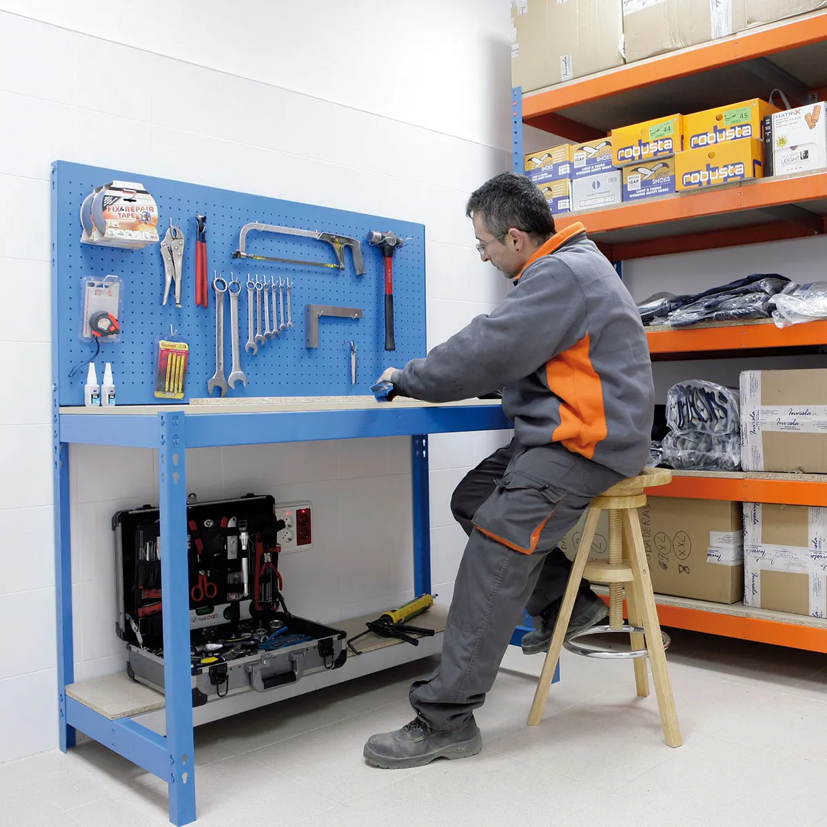 Banco Simonwork BT2 900 Azul/Madera, marca SIMONRACK - Foto 2