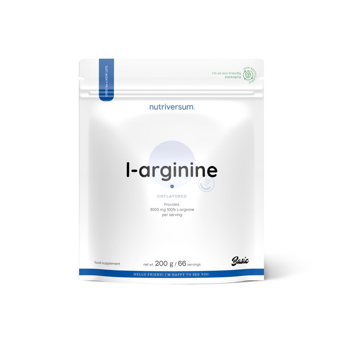 GENERICO - L- ARGININA 200GR 66 SERVICOS UNFLAVORED - NUTRIVERSUM