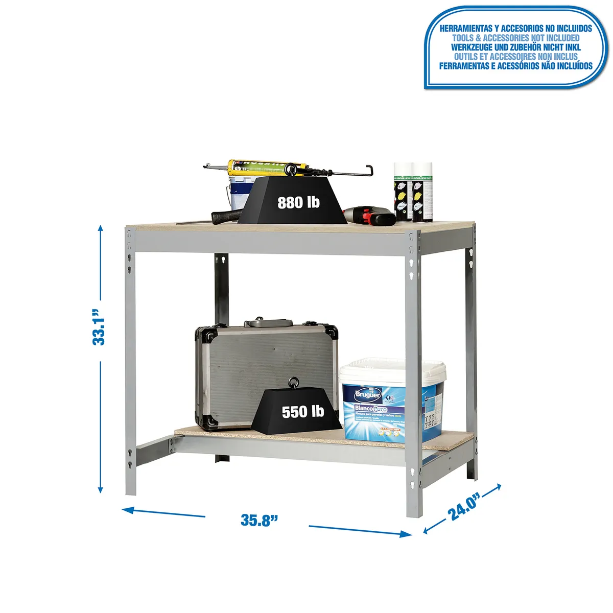 Banco Simonwork BT0 900x600 GrisMadera, marca SIMONRACK - Foto Principal