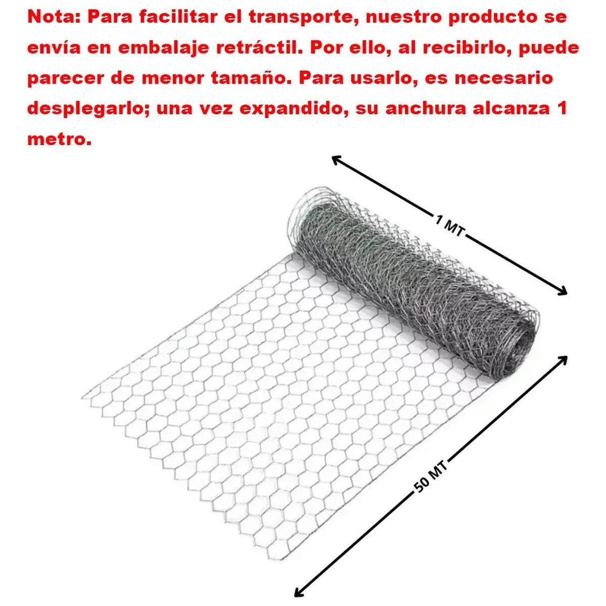 GENERICO - Malla Hexagonal 1x50m para Jardín y Cerramientos