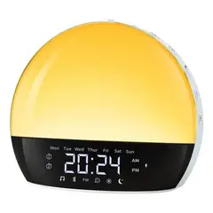 GENERICO - Reloj Despertador Digital con Sonido Natural y Luz Amanec