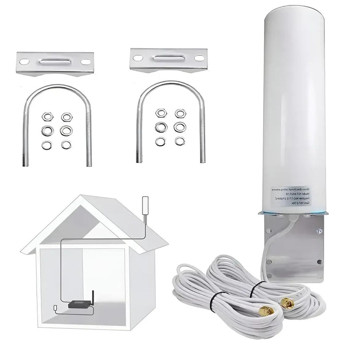 GENERICO - Antena Exterior 4G 3G 5G 12dBi con Conector SMA