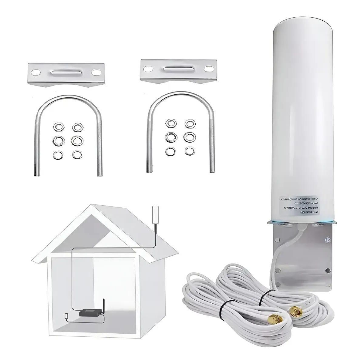 GENERICO - Antena Exterior 4G 3G 5G 12dBi con Conector SMA