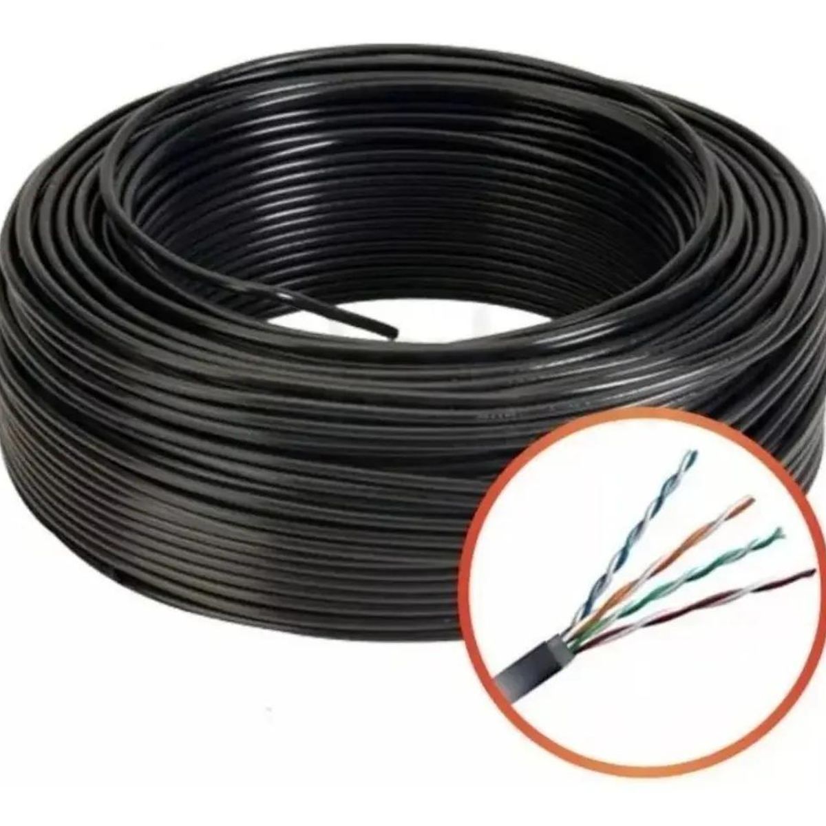 GENERICO - Cable de Red Exterior UTP Cat 5e Rollo 150 Metros