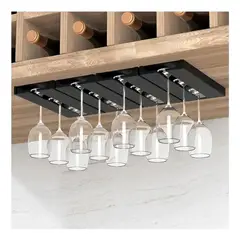 GENERICO - Set 4 soportes para colgar copas de bar