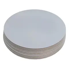 GENERICO - Bandeja redonda blanca de MDF para tortas set 10 unidades