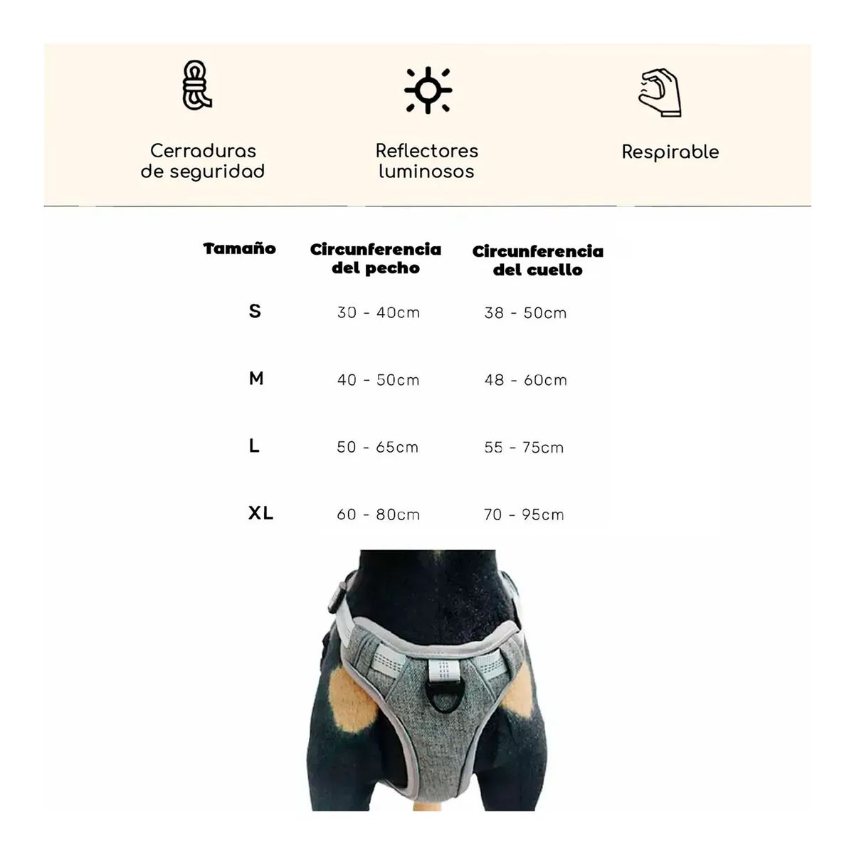 ESHOPANGIE - Arnes Anti Tirones Acolchados Para Perro Tallas S A Xl