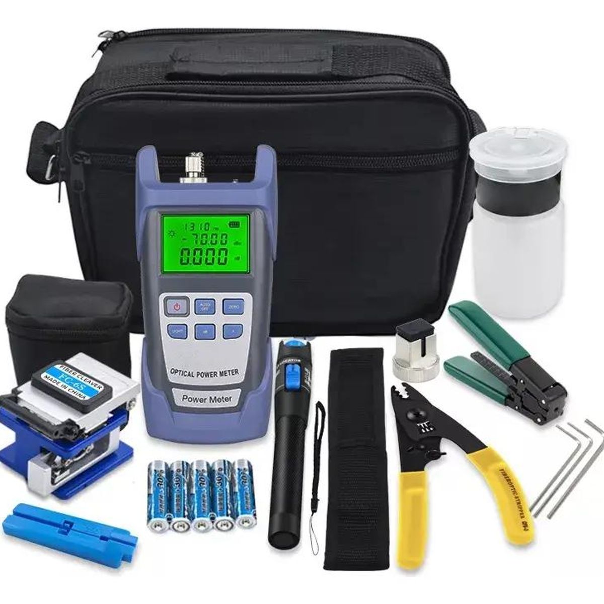 GENERICO - Kit de herramientas para fibra óptica con medidor de pot
