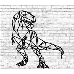 GENERICO - Cuadro Decorativo Dinosaurio Trex Geométrico en Madera