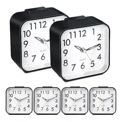 GENERICO - Reloj despertador analógico silencioso pack 6