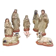 GENERICO - Pesebre color hueso con figuras de 33.5 cm