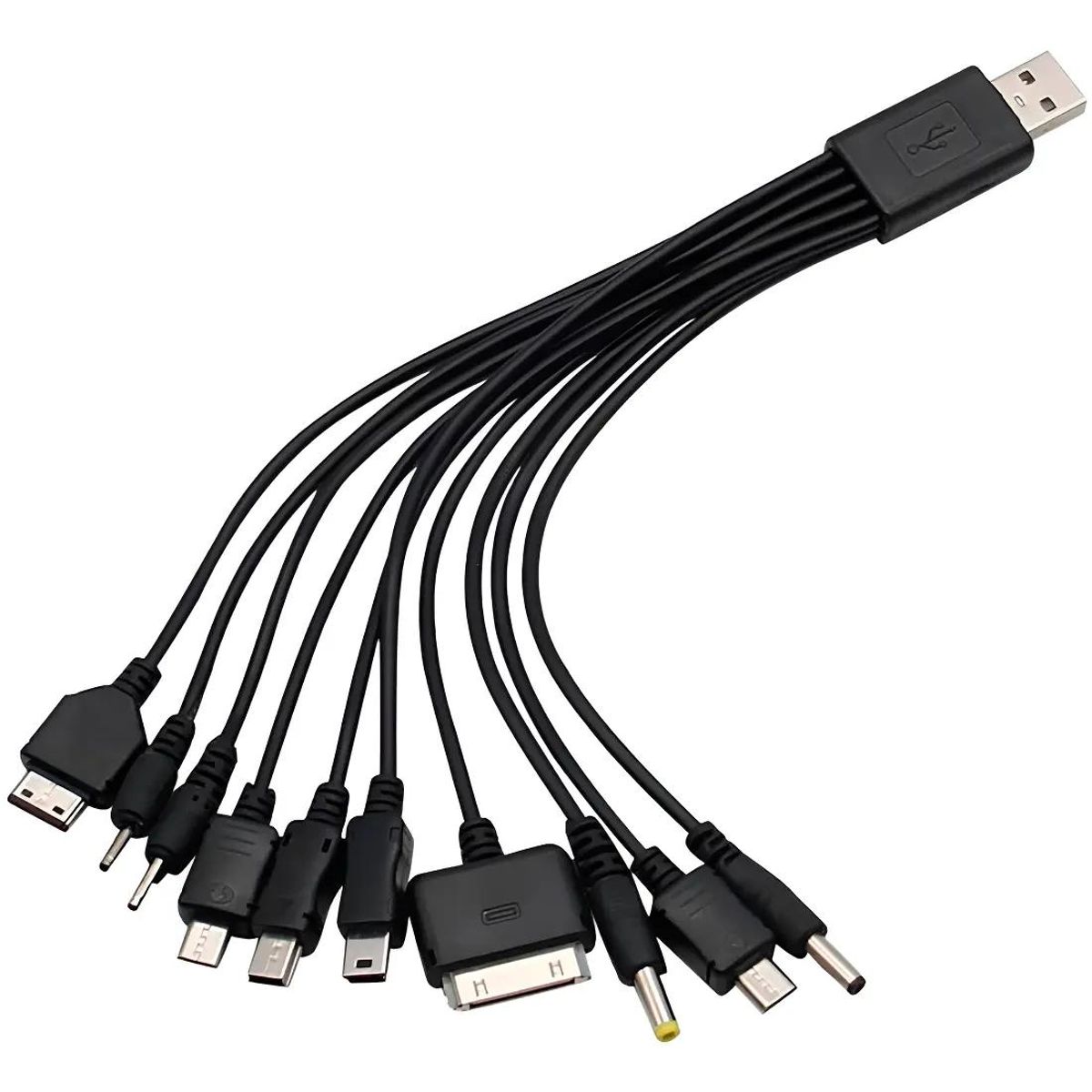 GENERICO - Cable USB 10 en 1 carga múltiple rápida universal