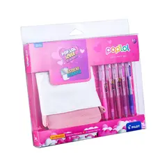 PILOT - Set Lápiz Gel POPLOL 0.7 5u c/Estuche Rosado