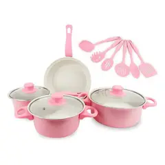 GENERICO - Set de ollas antiadherentes 13 piezas para cocina