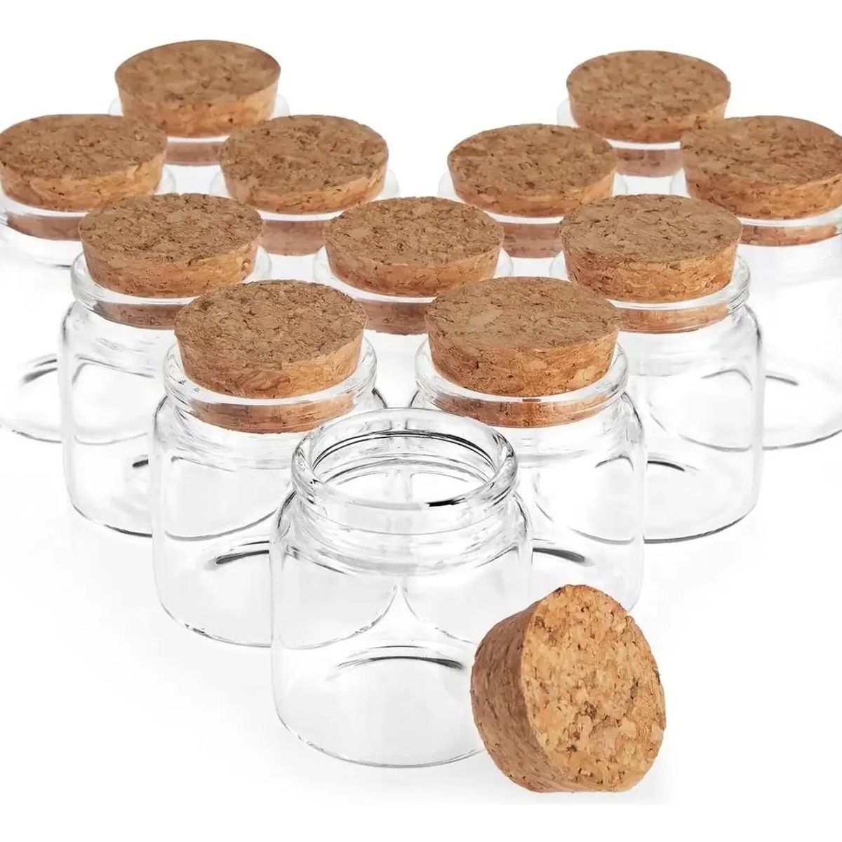 GENERICO - Set 24 Mini Tarros de Vidrio con Tapa de Corcho 100ml
