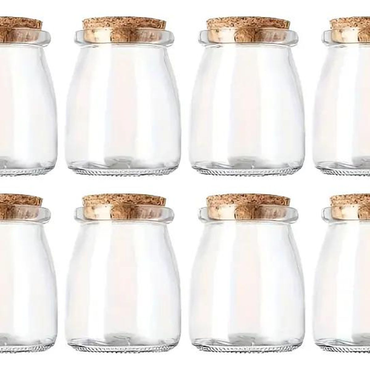 GENERICO - Set 24 Mini Tarros de Vidrio con Tapa de Corcho 100ml