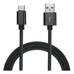 GENERICO - Cable USB Type-C trenzado 100 cm color negro