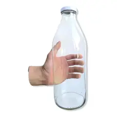 GENERICO - Botella de vidrio litro tipo lechera pack 12 unidades
