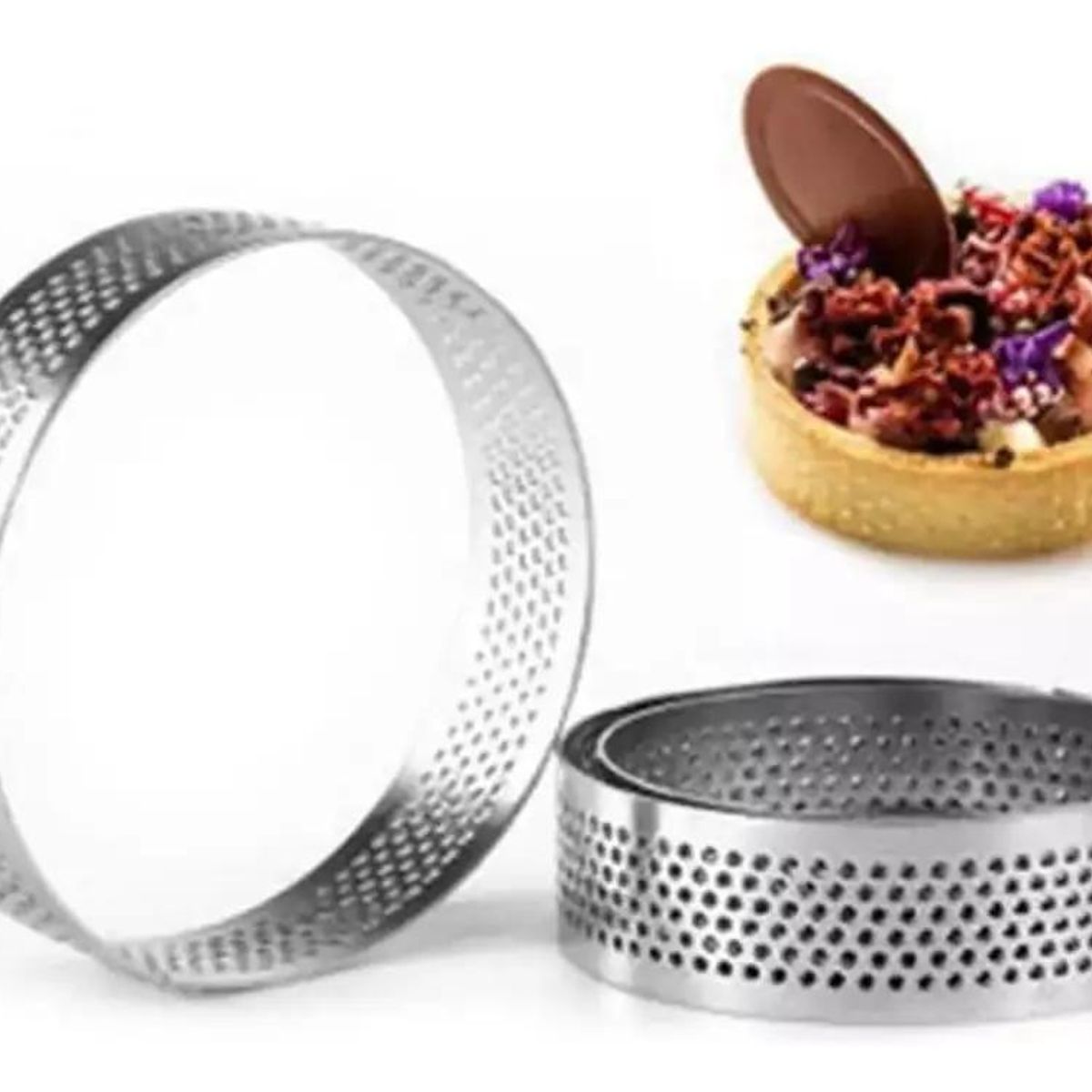 GENERICO - Set 3 Moldes Aro Anillo Microperforado para Tartas