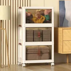 GENERICO - Cajonera Plegable Multicapa de 3 Niveles con Ruedas
